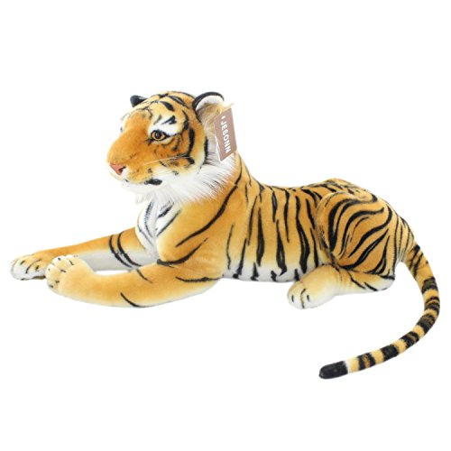 JESONN Realistic Soft Stuffed Animals Plush Toy Tiger Beige for Kids Gifts,18.9