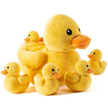 Load image into Gallery viewer, PREXTEX Carry Along Plush Duck with 5 Little Plush Ducks Ducklings - 6 Piece Soft Stuffed Animals Playset, Plushies with Zipper Pouch
