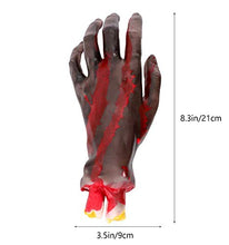 Load image into Gallery viewer, NUOBESTY Halloween Bloody Realistic Fake Human Body Parts Creepy Severed Arm Plastic Broken Hand Halloween Party Props (Black)

