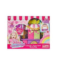 Love, Diana, Kids Diana Show, Fashion Fabulous Doll with 2-in-1 Lemonade and Flower Stand Pop-Up Shop, 11 Surprise Play Pieces, Purple Lemonade Stand Flips into Gorgeous Flower Stand, Ages 3+