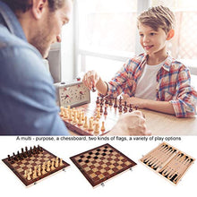 Load image into Gallery viewer, FIBVGFXD Wooden Chess Set, Folding Magnetic Large Board, with 34 Chess Pieces Interior, for Storage Portable Travel Board Game Set for Kid (29X29cm)
