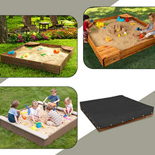 Load image into Gallery viewer, Sandbox Cover 18 Oz Waterproof - Sandpit Cover 100% Weather Resistant with Air Pocket &amp; Elastic for Snug Fit (60&quot; W x 60&quot; D x 8&quot; H, Black)
