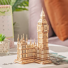 Load image into Gallery viewer, Rolife 3D Wooden Puzzles Big Ben for Adults &amp; Kids -220 Pieces 3D Puzzle London Architecture Model Kits with LED Desk Decor Gift for Teens/Adults
