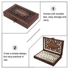 Load image into Gallery viewer, Garneck 1 Set Retro Dominoes Game Set Dominos with Numbers Math Domino Color Domino Tiles with Wooden Case Box Gift for Holiday Party Entertainment

