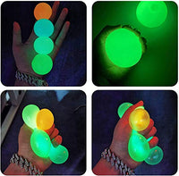 Fidget Toy Stress Balls 4.5CM Glow in The Dark Sticky Wall Ceiling Balls, Decompression Toys Sticky Balls, Stick to The Wall and Slowly Fall Off, Tear-Resistant, Fun Toy for ADHD, OCD, Anxiety