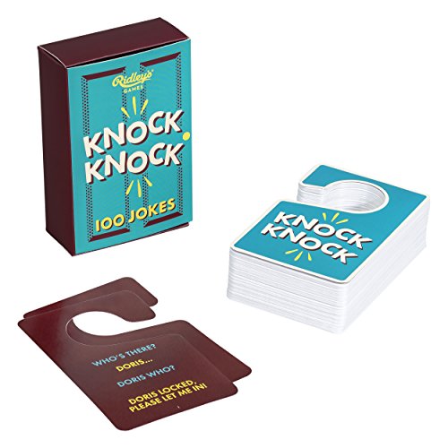 Ridley's 100 Knock Knock Door Hanger Shaped Hilarious Joke Cards for Adults and Kids