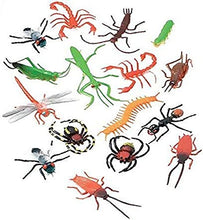 Load image into Gallery viewer, Darice (16 pc  2 Long Plastic Bugs and Arachnids  for Playtime, Party Dcor, Cupcake Toppers, Sensory Bins  Use in The Bath or Sandbox-Kids Love These Colorful Insects, 1 Pack, Assorted
