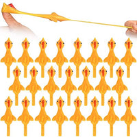 60 Pcs Slingshot Chicken Flick Chicken Squezee Chicken Flingers Stretch and Relax Sticky Funny Rubber Chickens for Party Activity