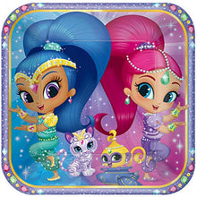 Load image into Gallery viewer, Shimmer &amp; Shine Square Paper Plates - 9&quot; | Multicolor | Pack of 8
