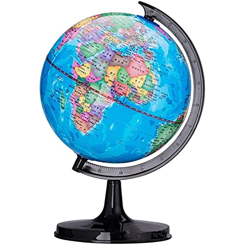 WSF-MAP, 1pc Desktop Globe Rotating Swivel World Map Teaching HD PVC Earth Atlas Geography Globe Kids Toy Educational Ornament 14.2Cm/10.6cm (Color : 10.6cm)