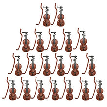 Load image into Gallery viewer, BESTOYARD 20 Sets Miniature Violin Mini Musical Instrument Model Dollhouse Furniture Crafts Ornament for Dollhouse Fairy Garden Holiday Tree Decoration
