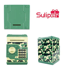 Load image into Gallery viewer, Suliper Electronic Piggy Bank Code Lock for Kids Baby Toy, Mini ATM Safe Coin Cash Banks Real Money Saving Box With Password, Auto Money Scroll for Children,Boys Girls Birthday Gift (Camouflage Green)
