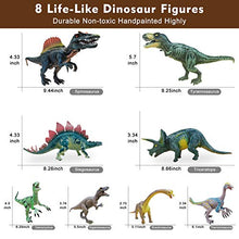 Load image into Gallery viewer, Myouth Dinosaur Figures Toy with info Card 8 Pack Realistic Jurassic Dino Set 5.1&quot;-9.4&quot; inch Action Figurines Playset for 3 4 5 6 Year&amp;Up Old Boys Girls
