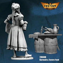 Load image into Gallery viewer, Barmaid with Tavern Food Figure Kit 28mm Heroic Scale Miniature Unpainted First Legion
