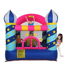 Load image into Gallery viewer, funchic Star Inflatable Bounce Castle House, Safety Jumping Slide Inflatable Bouncer House Kids Party Bouncy Play House with 350W Air Blower, Stakes, Repair Kits and Storage Bag
