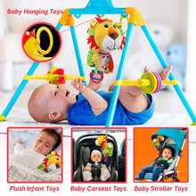 Load image into Gallery viewer, JERICETOY Baby Toy Plush Infant Toy with Musical Box Baby Carseat Toy Stroller Hanging Toy Development Toy with Rattles Crinkle Teether Magic Mirror, Stroller Clip-On Carseat Cot Crib Bed - Lion
