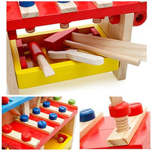 Load image into Gallery viewer, N/A 1Wooden Install Engineer Toy Kids Play Tool Set Screw Wooden Work for Bench Profess Play Tools Educational Toys for Boys Girls
