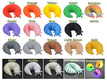 Load image into Gallery viewer, Fidget Slug Articulating Stim Toy | 141 Different Combinations of Size and Colors Like Glow, Heat Changing, etc. (Silver, 4&quot; Small)
