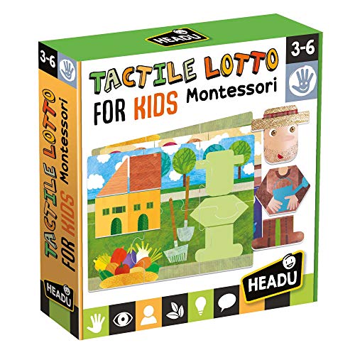 Headu MU25374 Tactile Lotto for Kids Montessori
