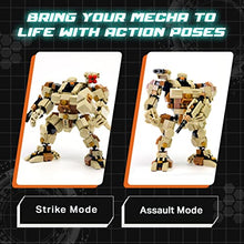 Load image into Gallery viewer, MyBuild Mecha Frame Titan  6 Inches Building Block Mecha, Easy Build Robot Mech with 5 Weapons, Adjustable Action Poses, Compatible with All Construction Building Bricks, for Mecha Fans
