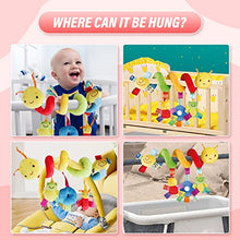 Load image into Gallery viewer, LIANGLIDE Baby Car Seat Toys Spiral Car Seat Toy Plush Activity Hanging Stroller Toys Crib Bassinet Mobile Toy with BB Squeaker and Rattles,Safety Newborn Toys Bee Frog Hanging Baby Carseat Toys
