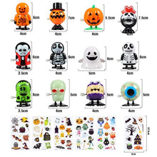 Load image into Gallery viewer, Twister.CK Halloween Wind Up Toys 12 pcs and Temporary Tattoo Stickers 6 pcs for Kids, Halloween Toy Assortments,Party Favors, Goody Bag Filler, Boys Girls Children Birthdays Gifts

