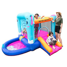 Load image into Gallery viewer, Doctor Dolphin Bounce House for Kids Indoor Outdoor,Kid Slide with Blower ,Bouncy House for Toddlers with Ball Pool and Slide (Elephant Shape)
