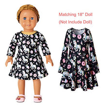 Load image into Gallery viewer, Unicorn Dresses for Girls &amp; Doll 18 inch Long Sleeve Fall Winter Dresses,Size 6 7
