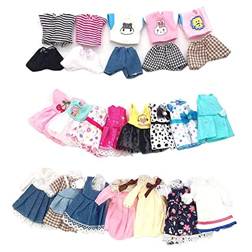Lembani 20 Sets 6 inch Chelsea Doll Clothes Accessories 15 Dresses 5 Outfits for Kids Christmas Birthday Gifts