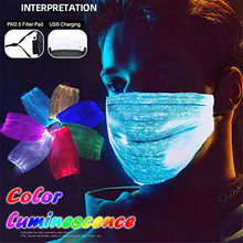 Load image into Gallery viewer, LIKESIDE LED 7 Colorful Glowing Protective Facemsk Nightclub Party Bar Bungee Rechargeable Face Shield Masquerade Costumes Christmas Party Festival Gifts (Black)
