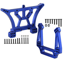 Load image into Gallery viewer, 2-Pack Aluminum Front and Rear Shock Tower Set Upgrade Parts for 1/10 Traxxas 2WD Slash Stampede Rustler VXL Blue-Anodized
