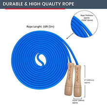 Load image into Gallery viewer, Brightedly 16 FT Long Jump Rope for Kids, Red and Blue Bundle | Multiplayer, Adjustable | Classic Wooden Handle|Durable Kids Jumping Rope, Skipping Rope, Outdoor Fun, Gift, Party Game, Party Favor
