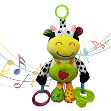 Load image into Gallery viewer, willway Baby Car Seat Toys, Hanging Soft Plush Cow Toys with 32 Songs Musical Rattles Toy for Baby Infant Boys and Girls, Best Gift Toys for Baby 0 3 6 12 Months
