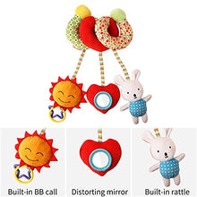 Load image into Gallery viewer, AIPINQI Infant Stroller Toy, Baby Car Seat Toys for Infant Baby Bed Stroller Toy Suitable Pram Crib Plush Toy for Boys Girls Spiral Activity Toy with Rattles and BB Squeaker,Rabbit
