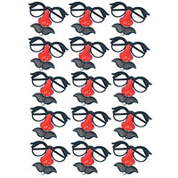 Kisangel 15pcs Disguise Glasses with Funny Nose Novelty Party Eyeglasses Eyewear Circus Clown Costume Accessories for Kids Glasses Photo Props ( Random Color )