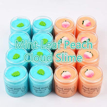 Load image into Gallery viewer, 2 Pack Upgrade Mint Leaf Peach Cloud Slime Cotton Slime,Super Soft and Non-Sticky Slime Kit for Boys and Girls
