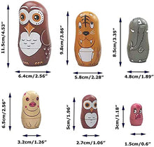 Load image into Gallery viewer, Plastic Nesting Dolls for Kids,Set of 6 Cute Animal Russian Doll,Stacking Plastic Handmade Matryoshka Dolls, Great Birthday Gifts for Children Toys (Brown Owl)
