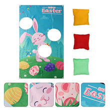 Load image into Gallery viewer, BESPORTBLE 1 Set Easter Themed Bunnies Family Toss Game with Sandbags Bean Bags Throwing Game Easter Egg Game Activities Easter Egg Rabbit Banner for Party Favor Supplies
