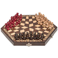 Husaria Wooden Three-Player Chess - 11 Inches