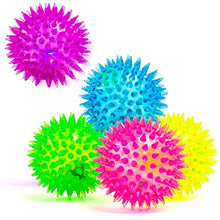 Load image into Gallery viewer, Stages Sensory Builder Light Up LED Spiky Bouncy Ball, Blinking Sensory Toy, Set of 5 - Mixed Colors, Multi
