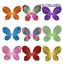Load image into Gallery viewer, Butterfly Wings Halloween Cosplay Women Fairy Costume Kids Sparkling Sheer Wing with Felt Stitching Performance Props (Blue(35x42cm))
