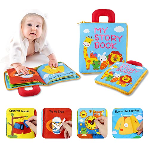 Fandina Baby Busy Books, Montessori Sensory Soft Quite Books Toys, Birthday Gifts for Toddlers 1 2 3 4 Year Old Girls Boys, Kids Learning Educational Toys, Habit Activity Books 6 12 Months Toys