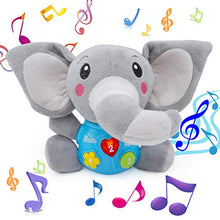 Load image into Gallery viewer, HUALITOY Plush Elephant Baby Music Toy Music Stuffed Animal Toy Lights up Hide and Seek Baby Toy with Sound, Suitable for 0-3-6 Months and Above, Walkers, Babies, Girls and Boys
