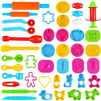 3 otters Play Dough Tools Set for Kids, 39PCS Playdough Accessories Includes Colorful Cutters, Rollers & Play Accessories, Various Molds for Creative Dough Cutting, Easter Party Favors