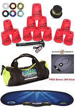 Load image into Gallery viewer, Speed Stacks Custom Combo Set - The Works: 12 NEON Pink Cups, Cup Keeper, Quick Release Stem, Pro Timer, Gen3 Mat, 6 Snap Tops &amp; Gear Bag + Free Bonus: Active Energy Power Balance Necklace $49 Free
