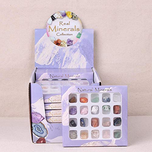 20 Mixed Mineral Rock Samples, Original Stone Geology Teaching Tools for Students and Children [12 Boxes are Standard Large Boxes]