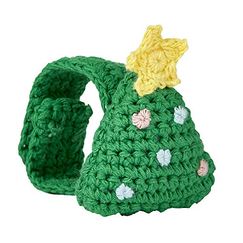 Stephan Baby Cotton Crochet Christmas Rattle Wristlet, Tree