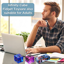 Load image into Gallery viewer, Zhanmai 3 Pieces Infinity Cube Fidget Toys Finger Cube Toys Cube Blocks for Stress Relief Galaxy Magic Cube Toys Mini Infinity Cube for Stress Anxiety Relief, Galaxy Space
