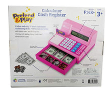 Load image into Gallery viewer, Learning Resources Pretend &amp; Play Calculator Cash Register, Classic Counting Toy, 73 Pieces, Ages 3+, Pink
