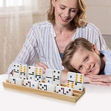 Load image into Gallery viewer, Exqline Wooden Domino Racks Set of 8 Premium Domino Trays Holders Organizer for Mexican Train Chickenfoot and Other Domino Games - Dominoes NOT Included
